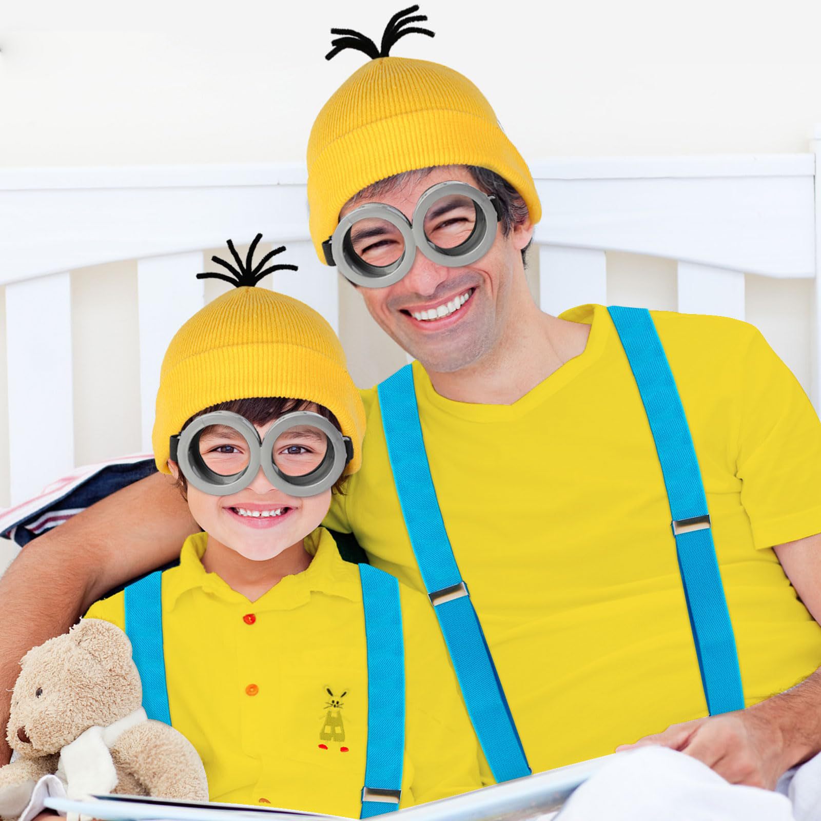 Yellow Hat Funny Glasses Thief Dad Minions Glasses Halloween Ball Dress Up Props Performance Hat