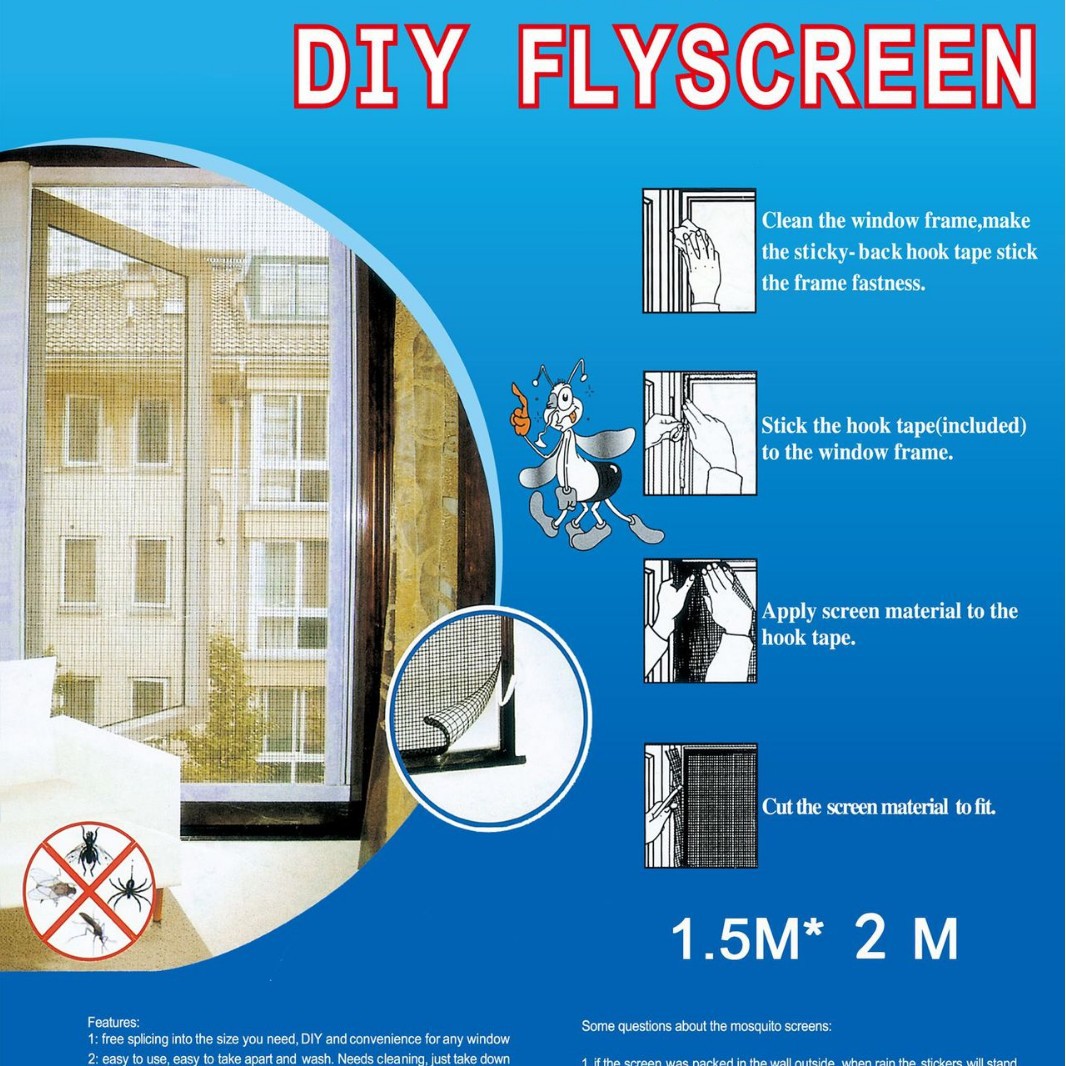Can Be Customized According to Customer, Self-Adhesive Anti-Mosquito Screen Net, DIY Encrypted Screen Window Velcro, Various Specifications