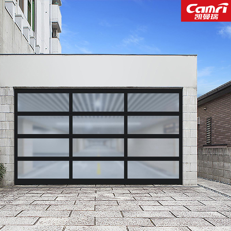Aluminum Alloy Tempered Glass Flap Garage Door Car 4S Shop Perspective Lifting Door House Garage Electric Sliding Door
