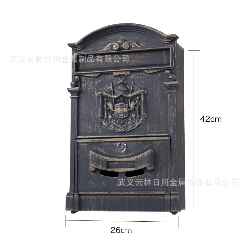 Cast aluminum mailbox, mailbox, exported to European countries, surface aluminum die-casting, large favorably