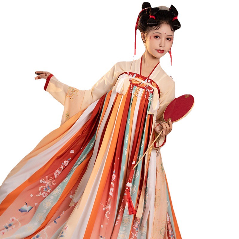 New Adult Hanfu Qi Chest Skirt Embroidered Chinese Style Suit Spring and Summer Daily Heavy Color Printing Skirt Ancient Suit Full Set