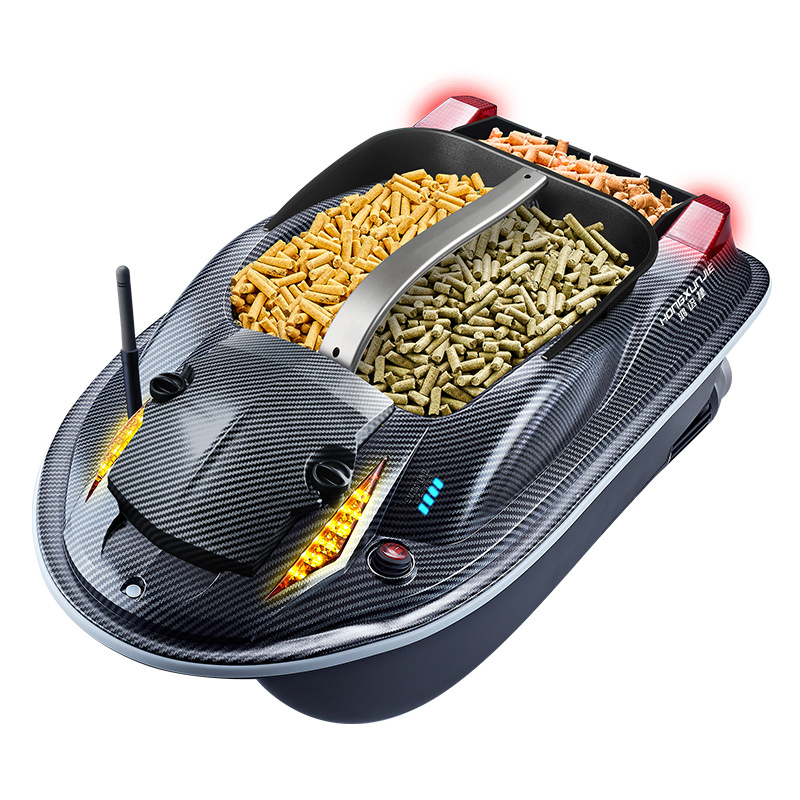 Hongxunjie 500m Gps Bait Boat with Under-Hull Opening, 12V Automatic Return Bait Boat, Bait Boat with Hook Delivery and Net Pulling Boat