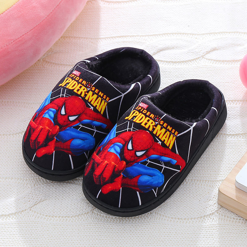 Children's cotton slippers winter cartoon non-slip warm children's home indoor bag with cotton shoes for boys and girls tide
