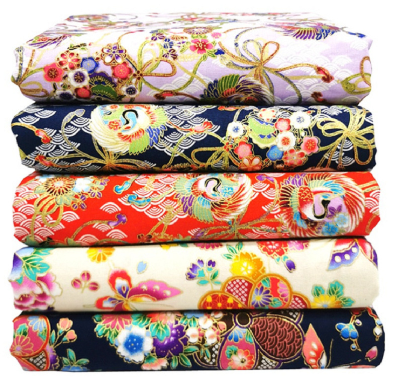 Новая японская ткань с горячей печатью, 100% хлопок, утолщенная, с принтом павлина, для DIY и рукоделия