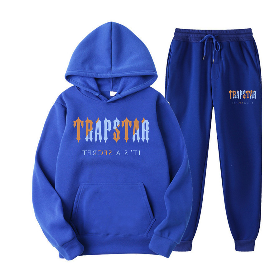 Cross-border OZON independent station hot sale European and American fashion brand Trapstar printed men's sports sweater hoodie suit