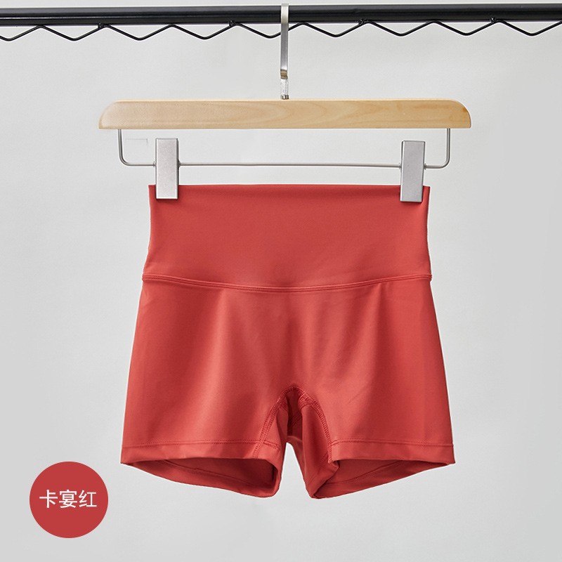 Spring and Summer New Solid Color Yoga Shorts No Embarrassment Line Tight High Waist Elastic Sports Fitness Three-point Yoga Pants for Women