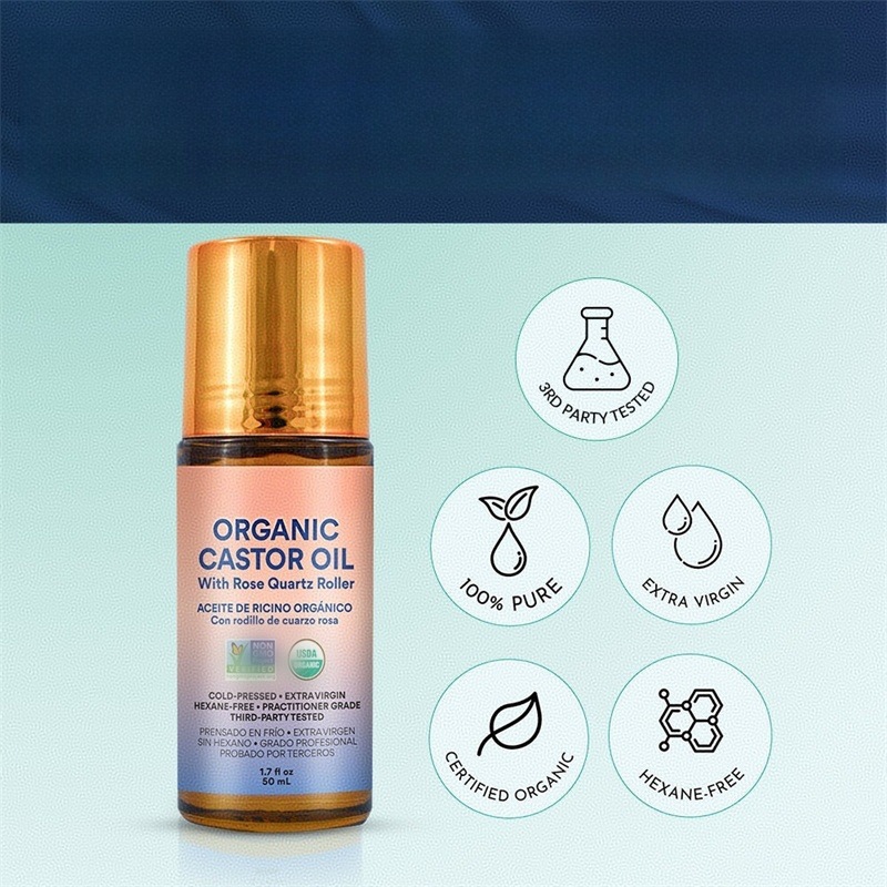 Cross-Border Castor Oil Roller Oil Organic Golden Castor Oil Roll Body Care Oil