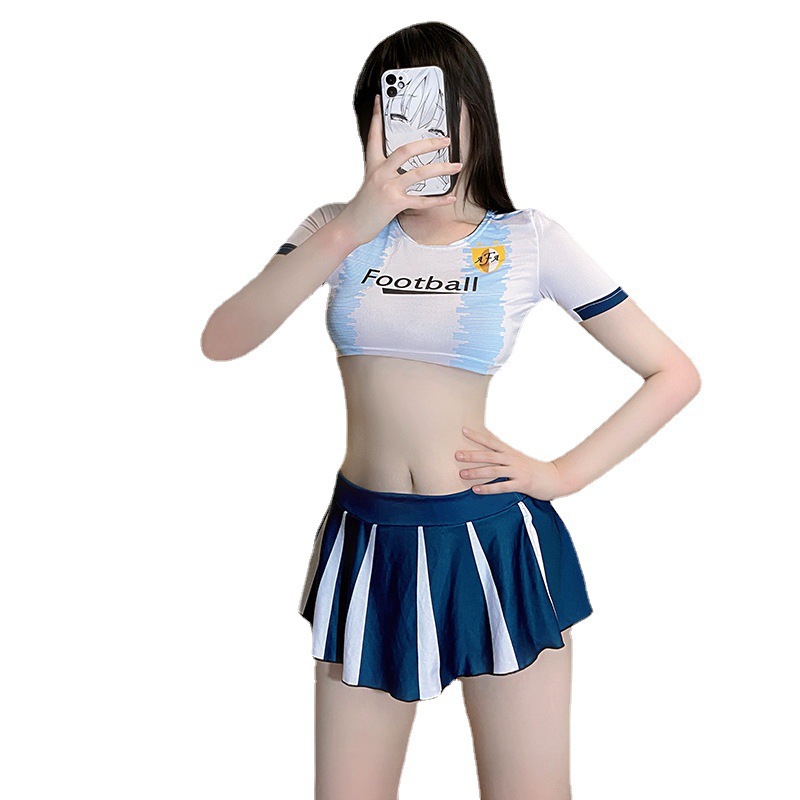 Sexy Lingerie Sexy Dynamic Football Baby Student Pure Desire Uniform Temptation Split Suit Cos Cheerleading Uniform