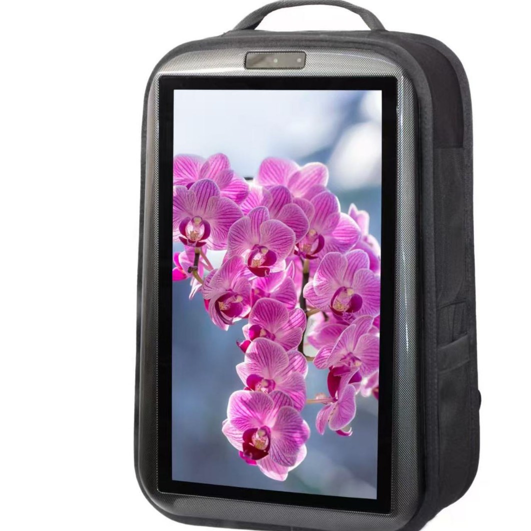 21.5inch Lcd Screen Luggage Advertising Player Video Network Version School Bag Display Charging
