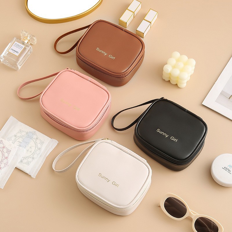 Кастомизированная маленькая косметичка из PU кожи, портативная сумка для женских гигиенических принадлежностей