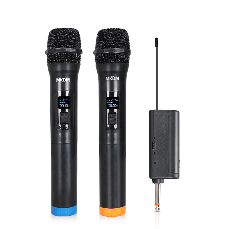 Wireless Microphone One-To-Two Portable Home Ktv Outdoor Karaoke Live Broadcast Amplifier Sound Card Universal Microphone