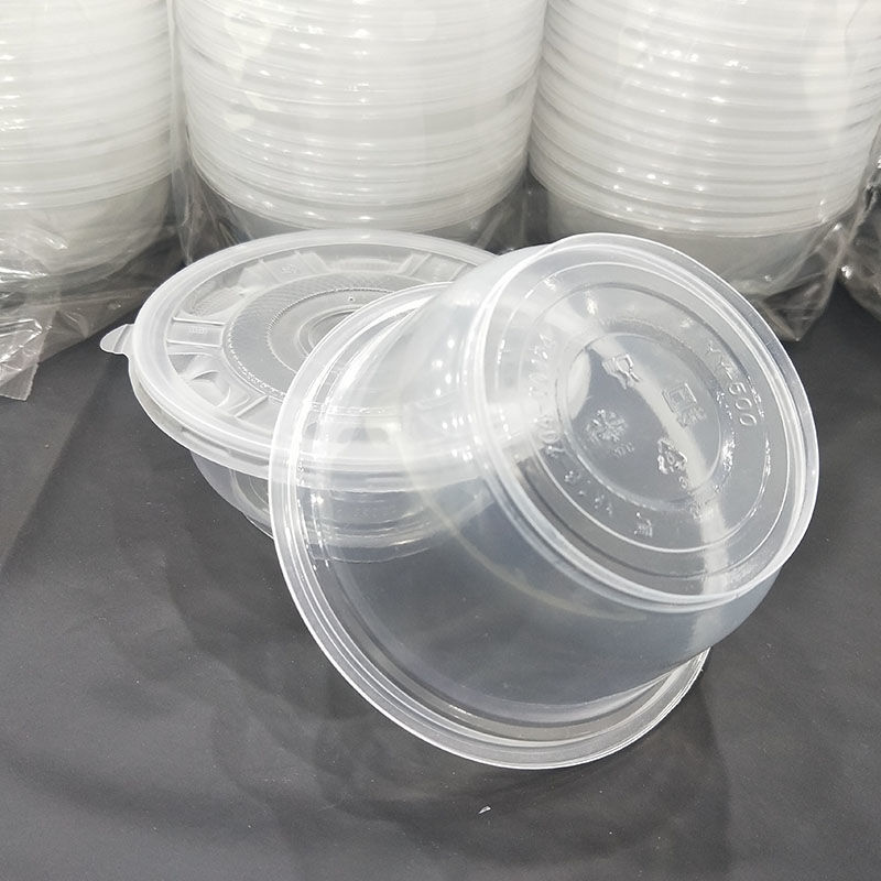 Disposable Tableware Plastic Bowl Packaged Thickened Take-Out Small Lunch Box Fast Food Box with Lid Environmentally Friendly and High Temperature Resistant
