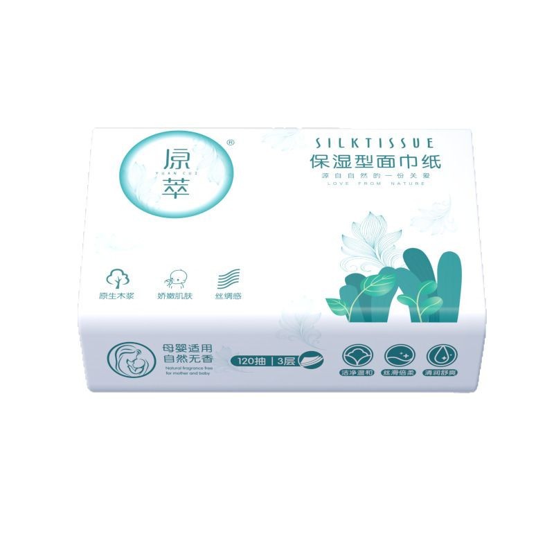 Original Moisturizing Facial Tissue Silk Tissue 1 Pack 120 Soft Tissue Skin-Friendly Soft Tissue Cream Paper