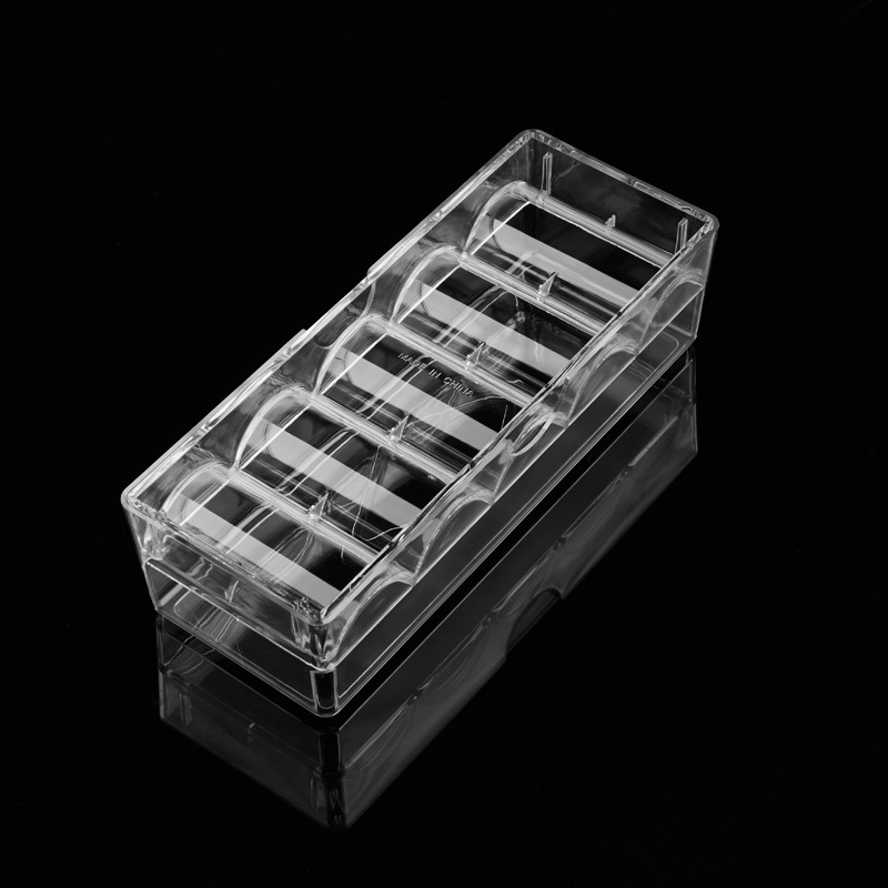 Coverless chip box large quantity discount 5 transparent chip rack storage box tray can hold chip coins 100 pieces
