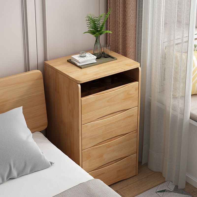 Solid Wood Dressing Table Bedside Table Integrated Nordic Small Apartment Bedroom Dressing Cabinet Storage Multifunctional Flip Makeup Table