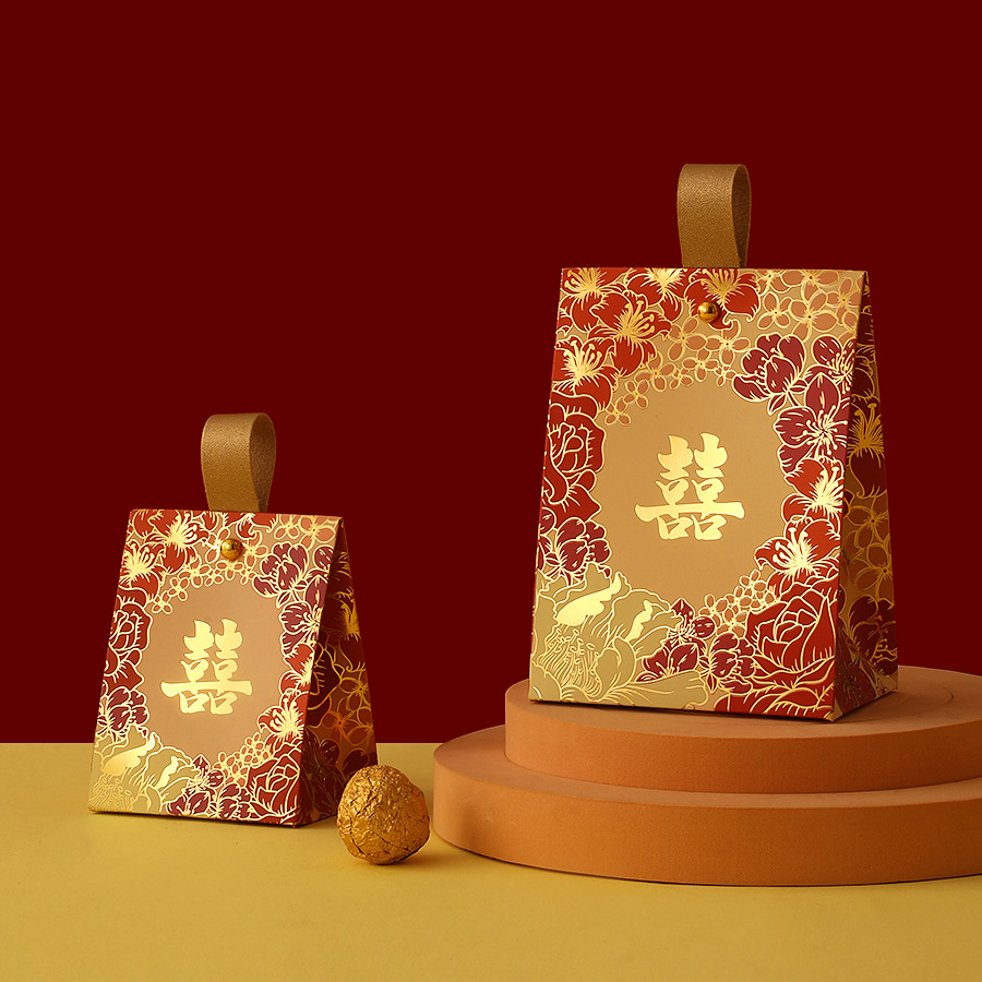 2024 Wedding Candy Box Satchel Wedding Candy Bag Wedding Return Gift Special Candy Packaging Empty Box High-end