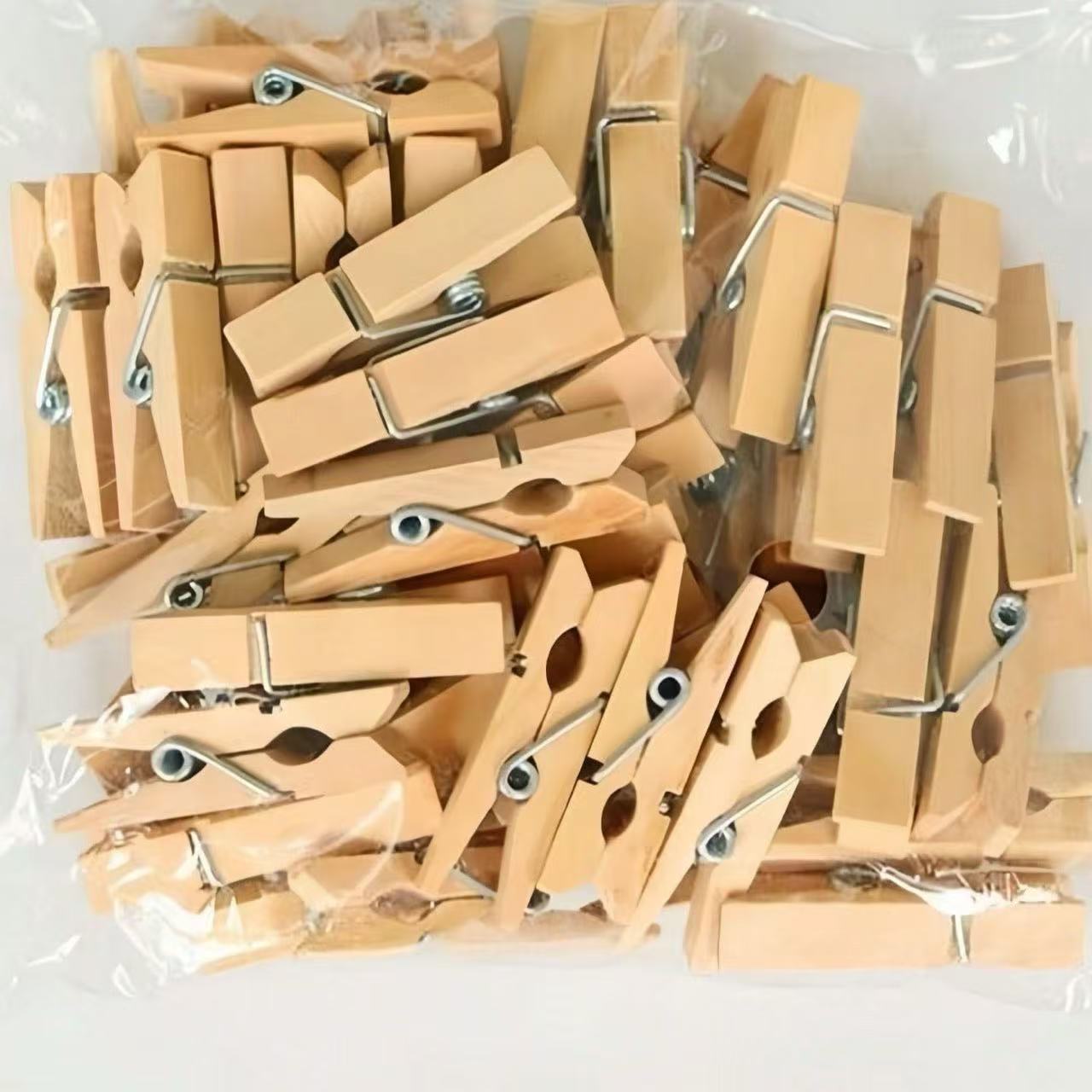 Wooden Clips in Natural Wood Color, Eco-Friendly Wooden Clips, Multi-Purpose Clothespins, Photo Clips, Kindergarten Decoration Fixing Clips
