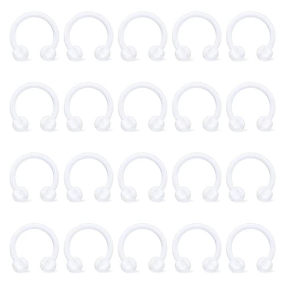 Оптовая продажа прозрачных акриловых колец для носа, 6мм, 8мм, 10мм