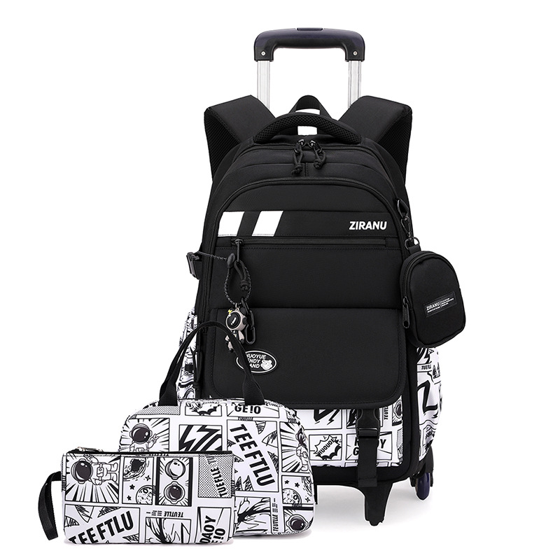 Natural Fish New Junior High School Student Trolley School Bag Casual High Quality Ins Middle School Student School Bag Large Capacity Backpack