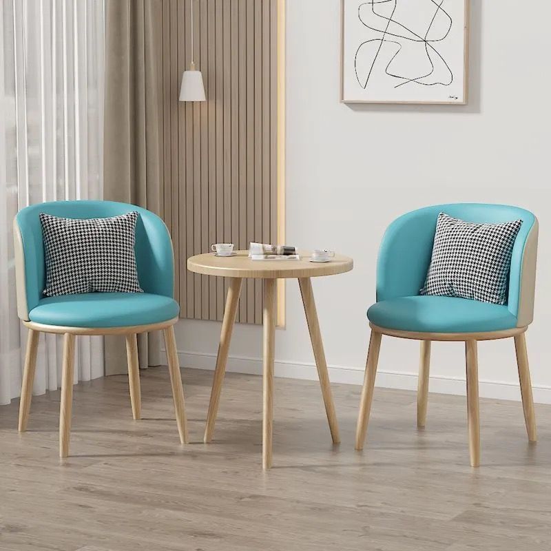 Simple Balcony Semi-Circular Leisure Table and Chairs, Small Coffee Table, Living Room Balcony Leisure Table and Chairs, Curved Nail Salon Guest Chair