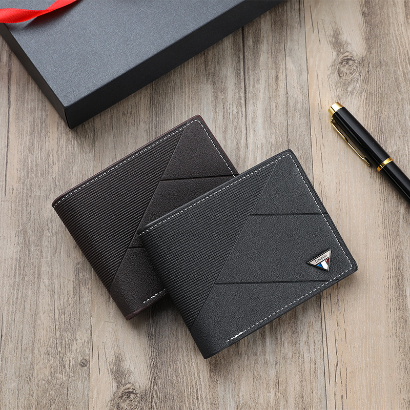 2024 Men's Wallet Short Fashion Trend Casual Card Holder Zipper Driver's License Wallet Large Capacity Portable Wallet