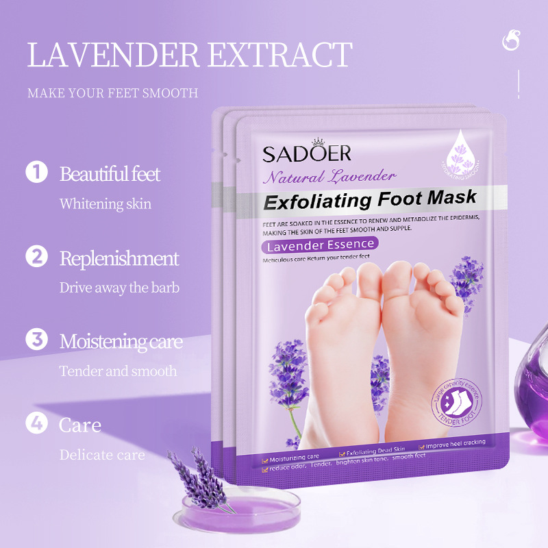 English SADOER foot mask goat milk nicotinamide moisturizing lavender foot mask cross-border foreign trade Wholesale