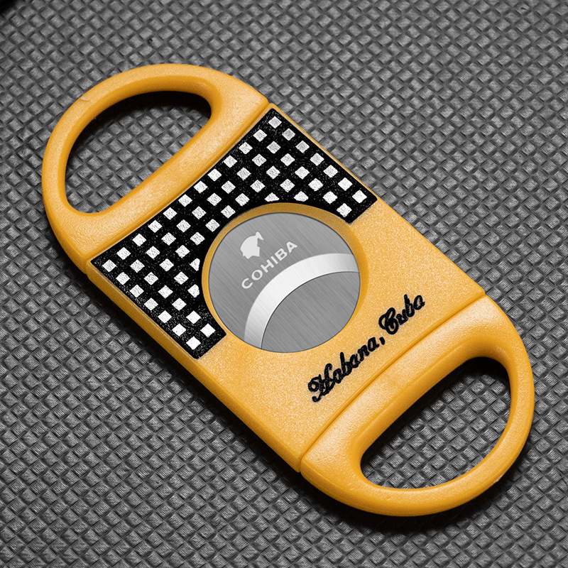 Cuban Cigar scissors three-piece portable cigar knife sharp V-shaped scissors cigar drill round Punch cigar set