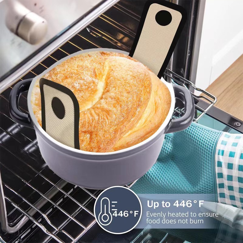Baking Bread Mat Air Fryer Long Handle Mat Dough Transfer Mat Handle Bread Baking Mat Air Fryer Accessories