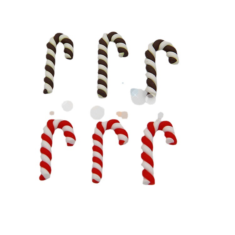 Factory selling soft pottery Christmas crutches simulation cream glue mobile phone shell material diy jewelry accessories soft pottery art products