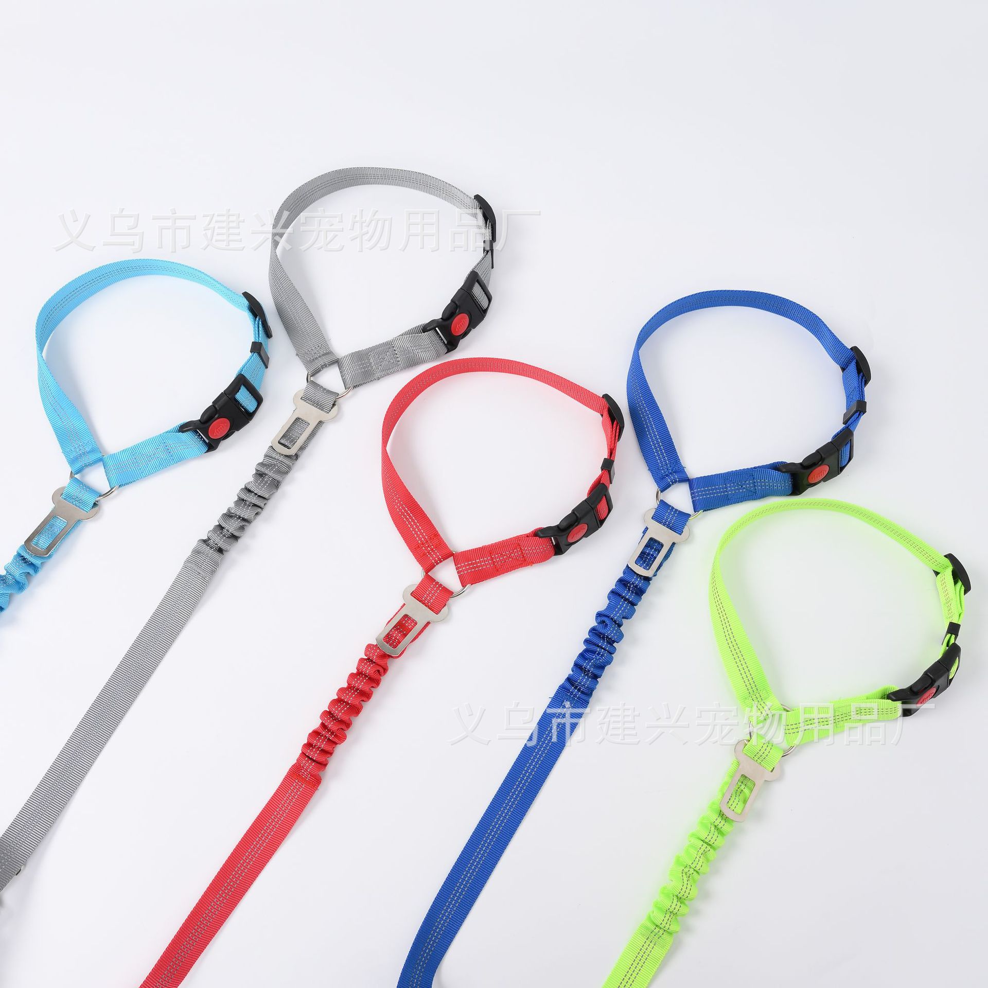 Explosion-proof car safety dog rope car seat belt double-sided reflective adjustable adjustable big dog fixing belt