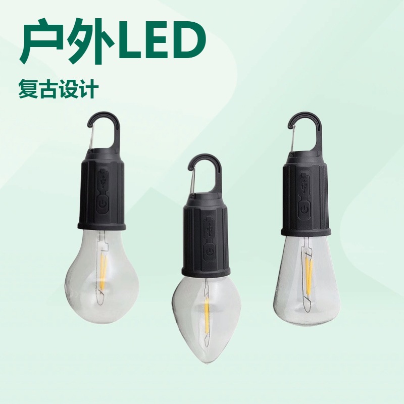 Ретро-лампа с вольфрамовой нитью, перезаряжаемая, солнечная, для кемпинга