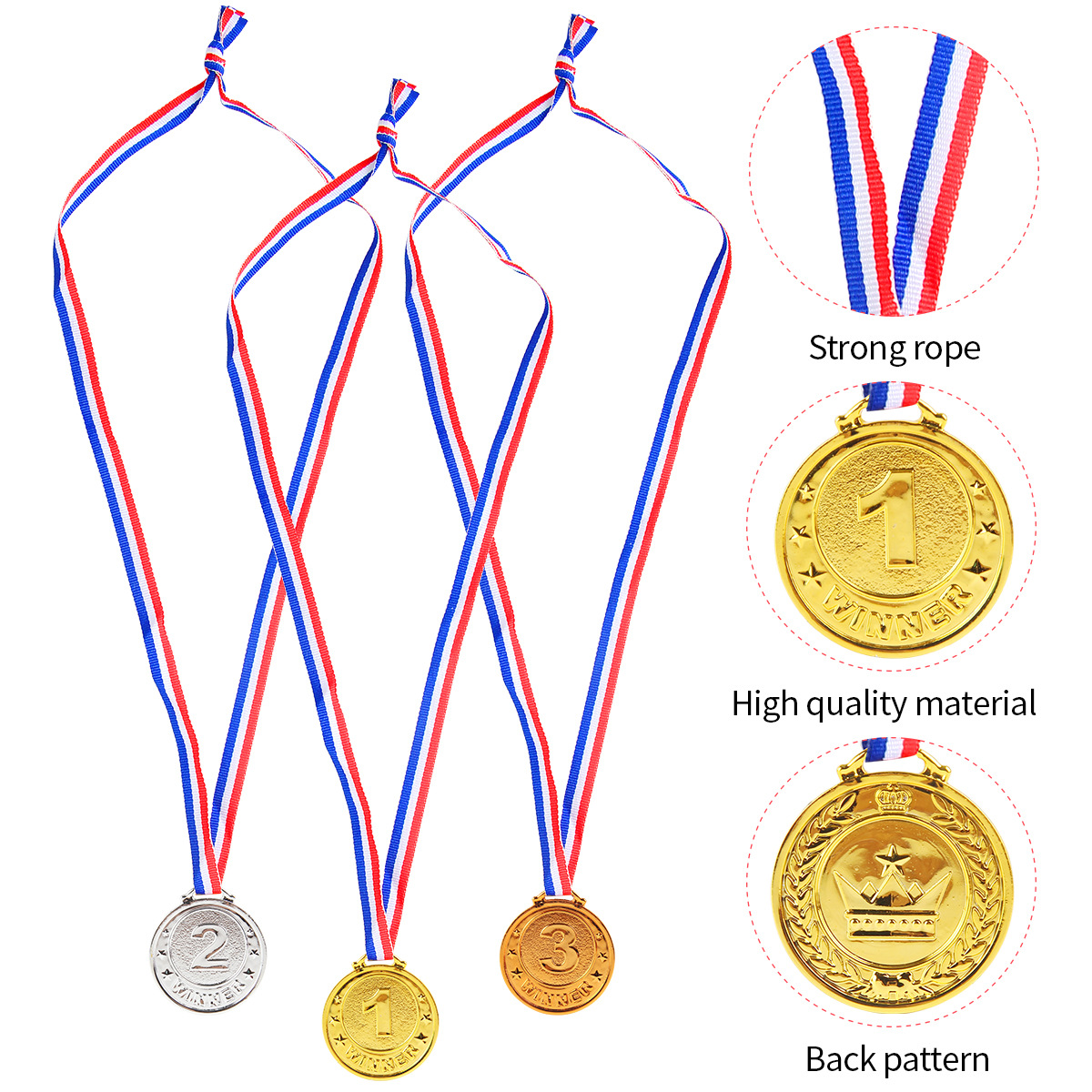 Plastic children's electroplating medal games medal toys 123 ranking award medal party gifts
