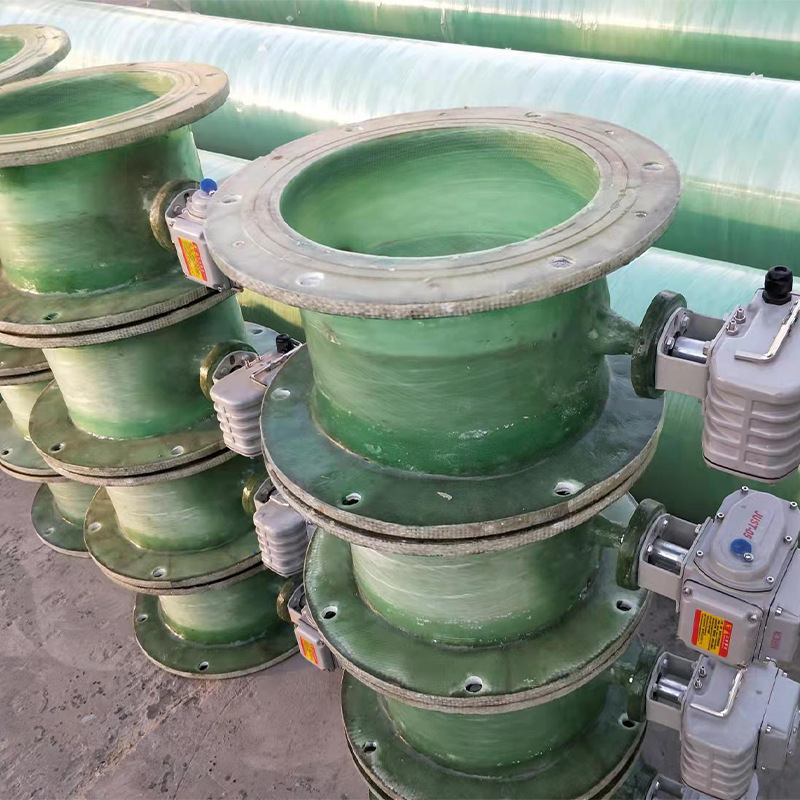 Glass fiber reinforced plastic air volume regulating air valve electric manual pneumatic air valve turbine flange connection ventilation butterfly valve