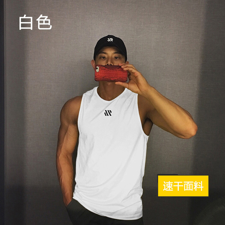 Vest Men's Summer Mesh Sleeveless Gym Running Equipment Training Muscle-Showing Sports T-Shirt Clothes