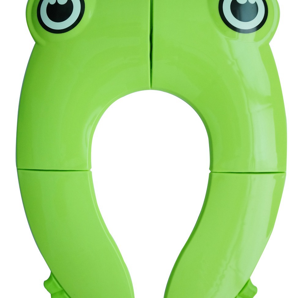 Amazon AliExpress products light green frog shape PP material children folding toilet mat