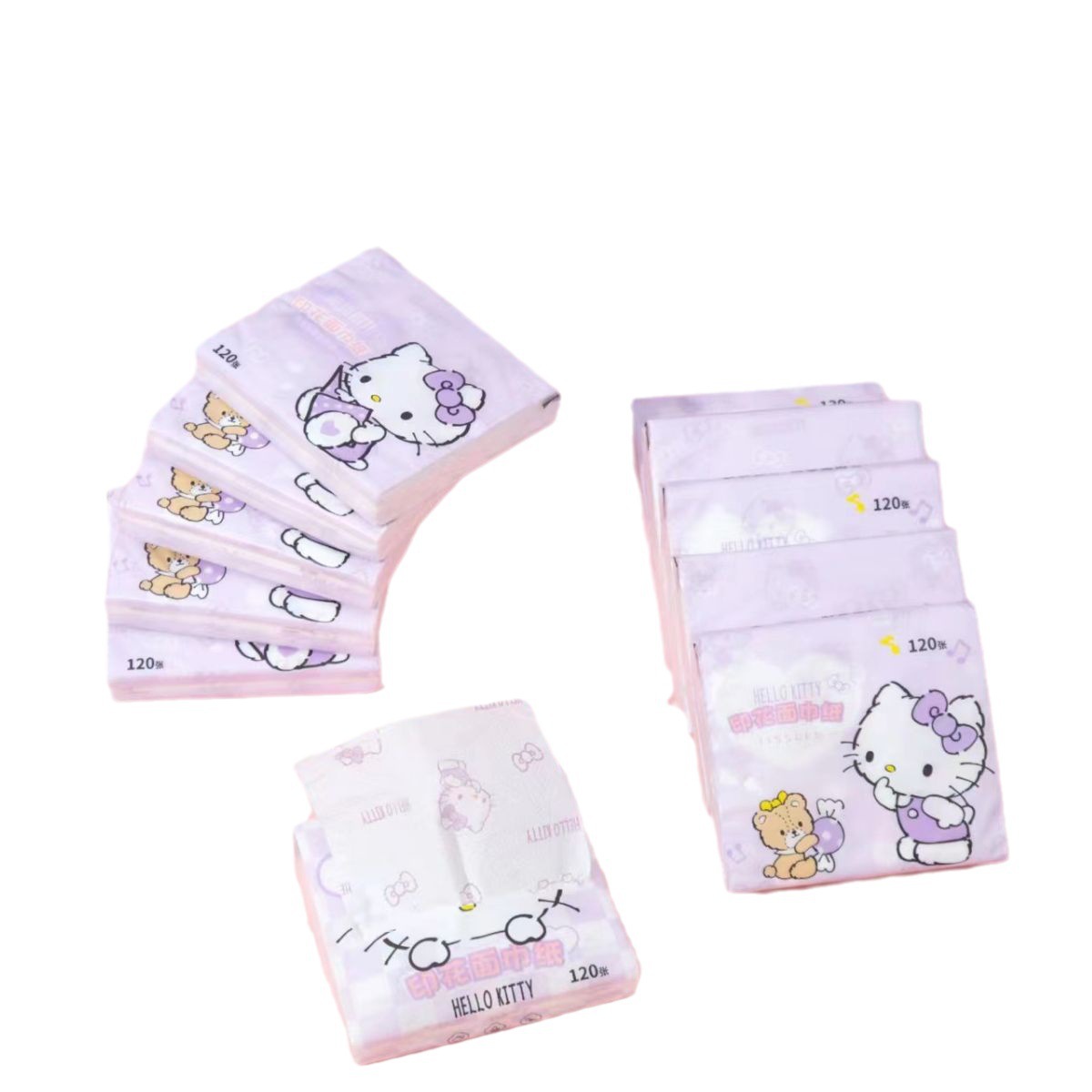 Sanrio printed paper towel Parchal dog toilet paper cartoon packet portable wood pulp napkin facial tissue wholesale