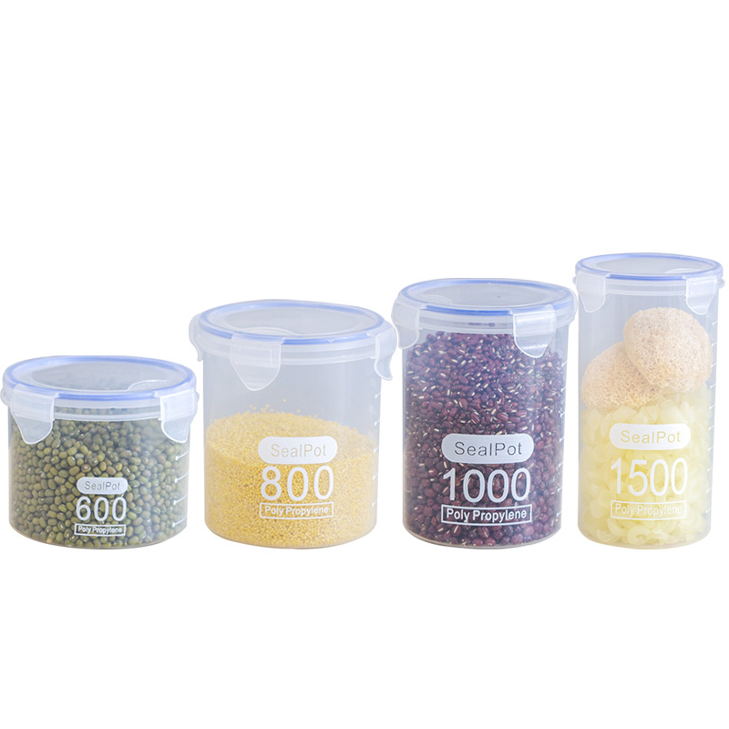 Transparent large refrigerator sealed jar kitchen grains storage box plastic milk powder jar food jar grains jar