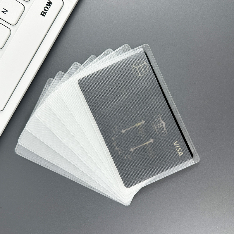 in stock PVC Transparent ID Card Cover Wholesale Flat Mouth Frosted Bank Bus Card Cover Protective Cover