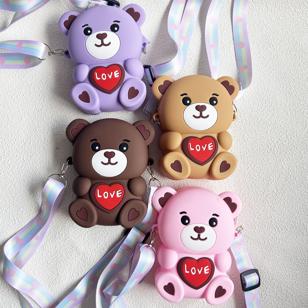 Popular Cartoon Coin Purse Children's Doll Bag Silicone Coin Purse Baby Crossbody Bag Storage Bag Factory Direct Sale