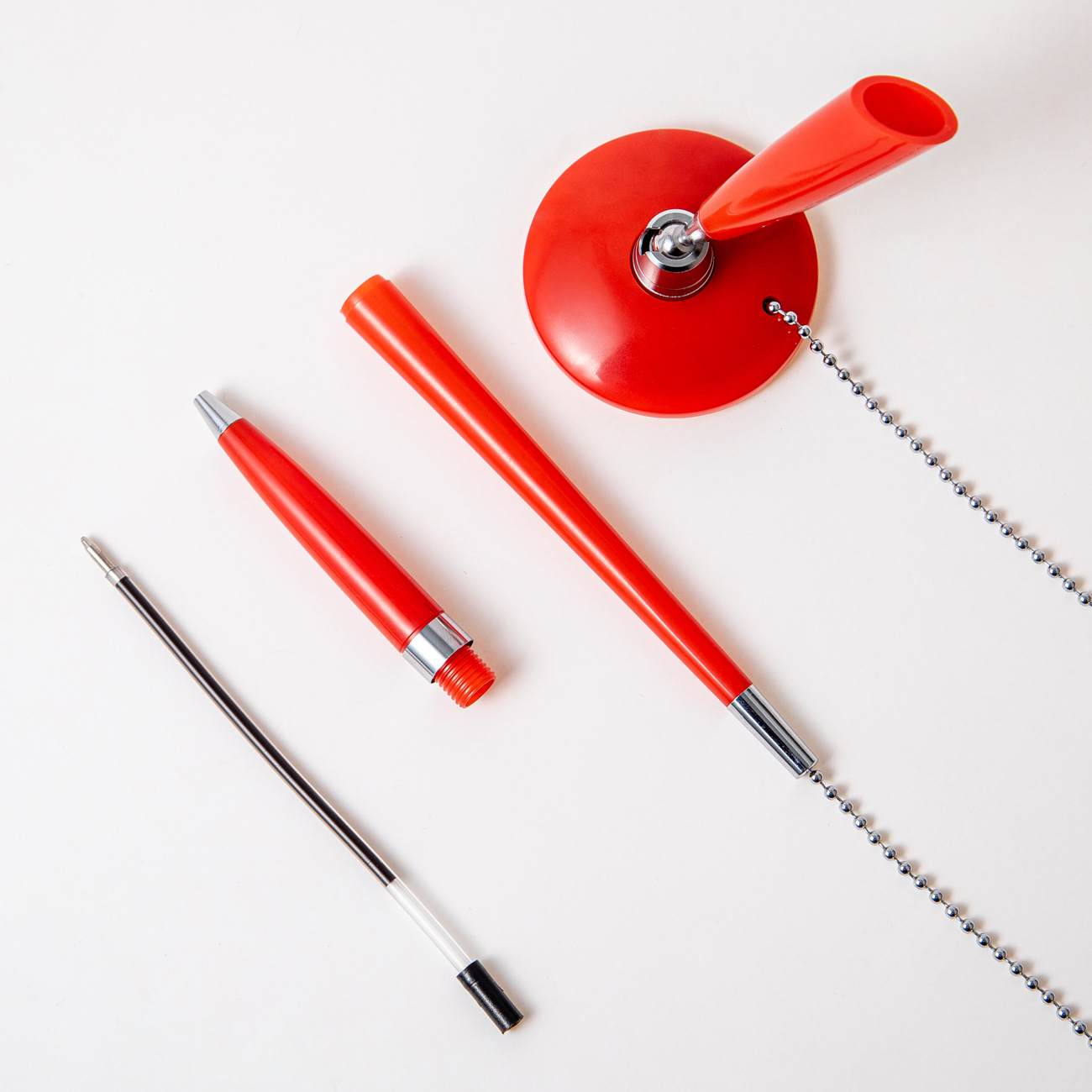 Business plastic desk pen can be printed logo Hotel bank front desk fixed sign pen advertising paste desktop desk pen