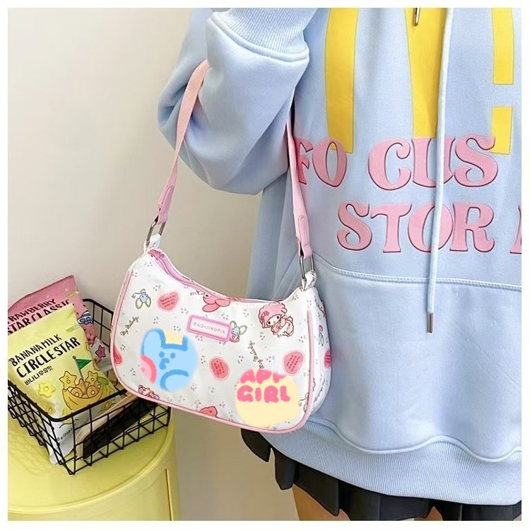 Cartoon Cat New Cute Bag Girl's Underarm Bag Handbag Girl's Shoulder Bag Niche Cartoon Handbag