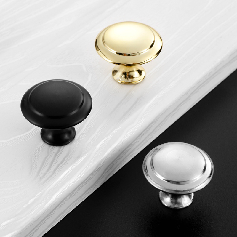 Stainless Steel Single Hole Handle Gold Black Cabinet Shoe Cabinet Mushroom Door Handle Simple Drawer Round Furniture Handle