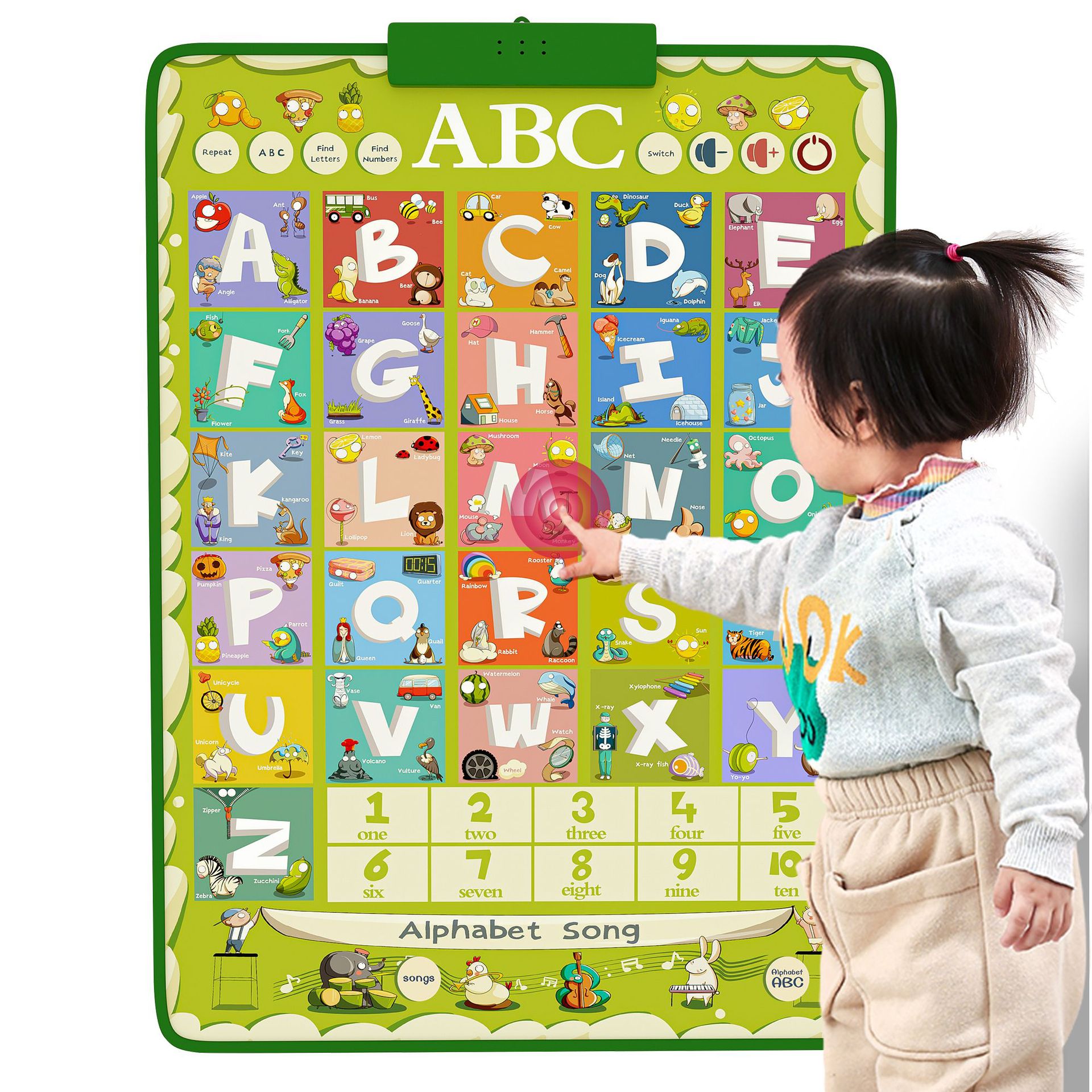 Cross-border audio wall chart baby early education puzzle cute bear kindergarten pinyin digital English learning teaching toys