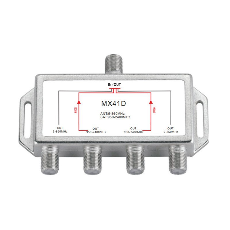 Quad Hybrid Wave Divider Sat/Ant Diplexer Cable and Outdoor Tv Signal Duplexer Mx41D