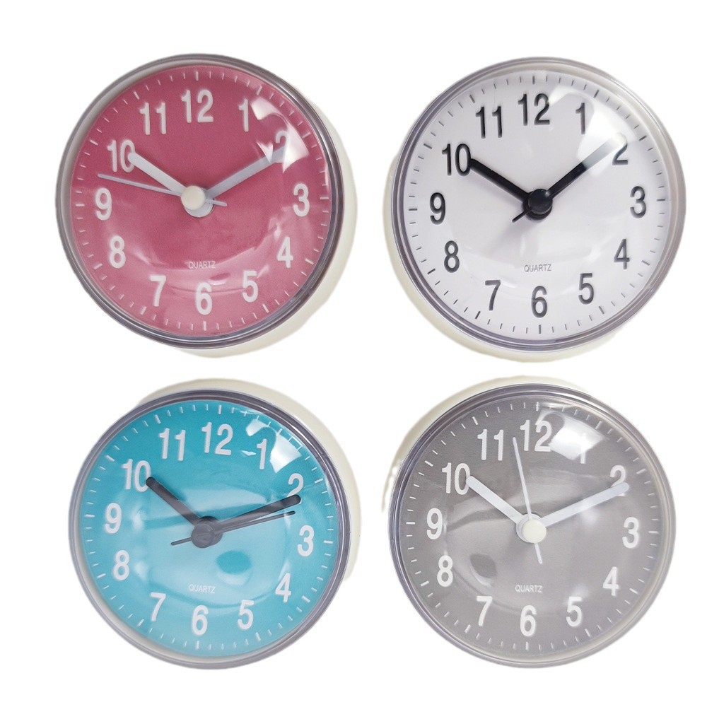 7.5CM mini bathroom waterproof small clock kitchen bathroom wall clock new wall table moisture-proof suction cup refrigerator