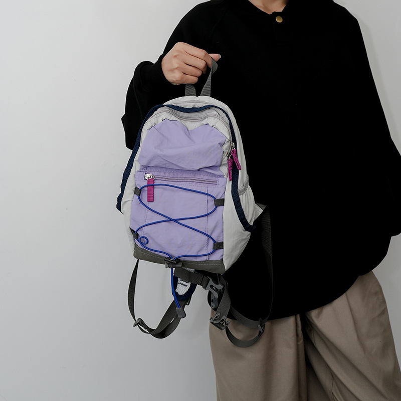 Japanese Style ins Style Small Schoolbag Female Cute Drawstring Mini Casual Bag Climbing Hiking Lightweight Backpack for Women