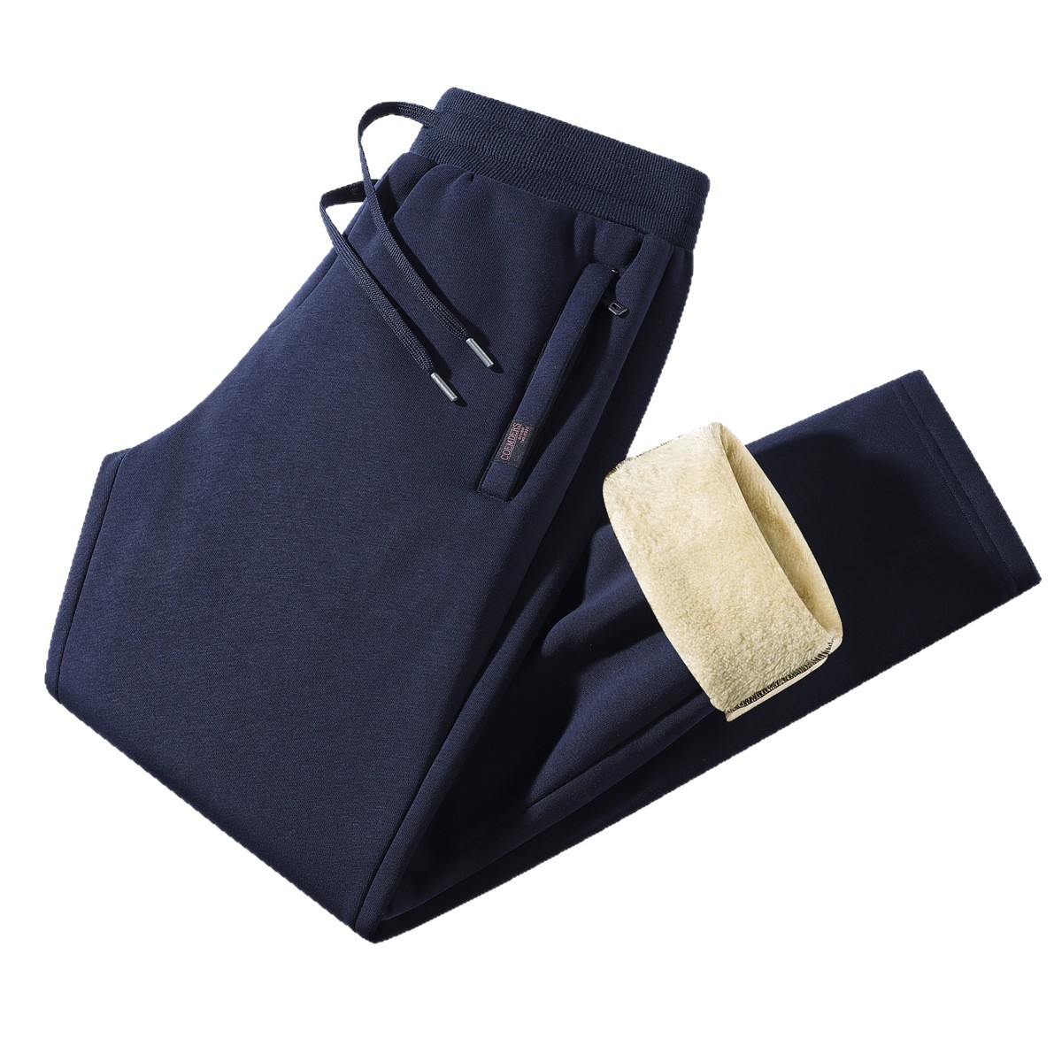 Autumn and Winter Fleece-Lined Sweatpants for Men, Loose Cotton Pants, Straight-Leg Casual Trousers, Autumn and Winter Sweatpants, Lamb Fleece Pants for Outdoor Wear