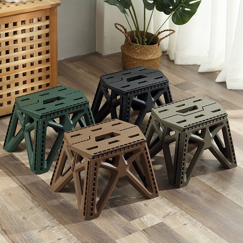 Plastic Folding Stool Thickened Small Bench Outdoor Camping Stool Stool Stool Fishing Stool Portable Household Small Low Stool