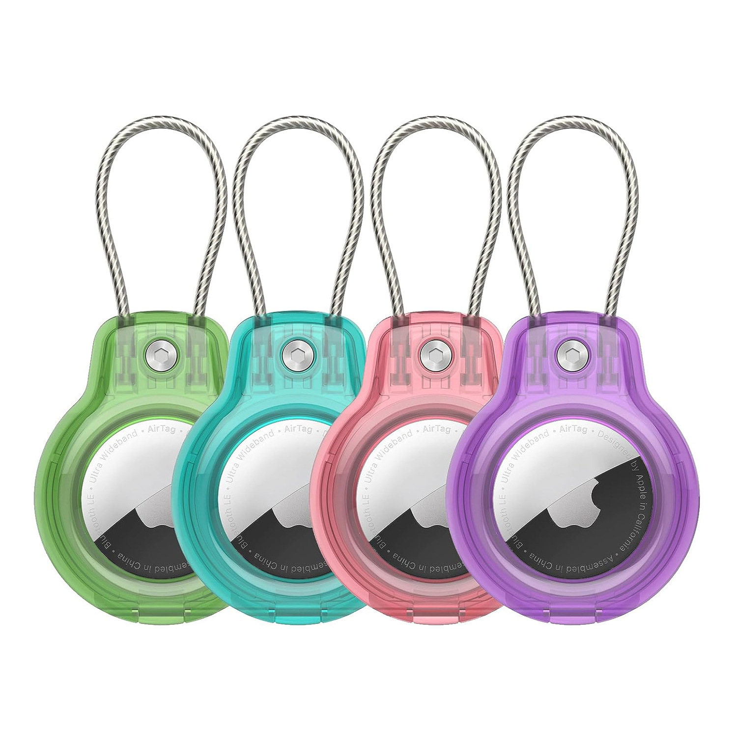 Suitable for Apple Airtag Protective Cover Apple Anti-Lost Device Locator Pc Safety Lock Metal Rope Protective Cover