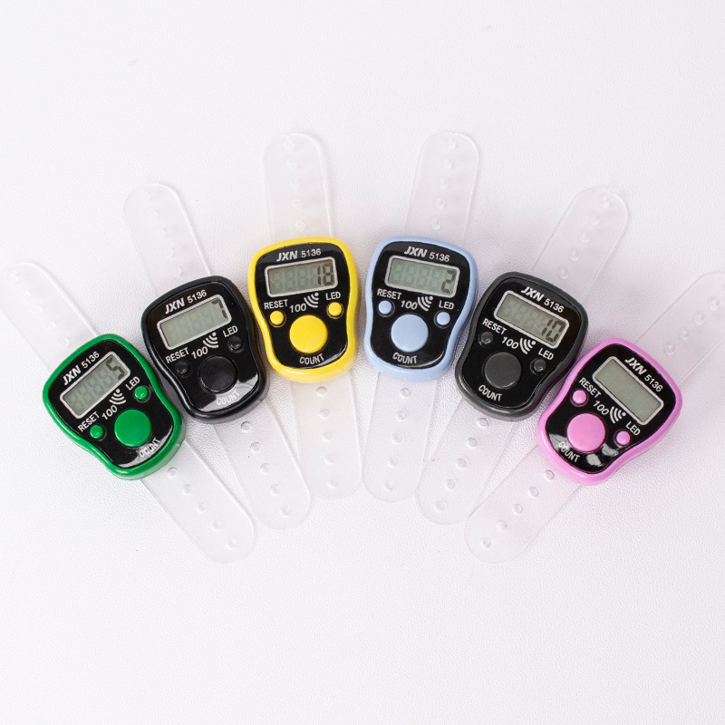 Led Light with Sound Finger Counter Ring Digital Button Timer Student Business Finger Counter